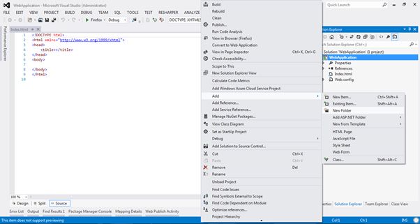 Create new folder in project